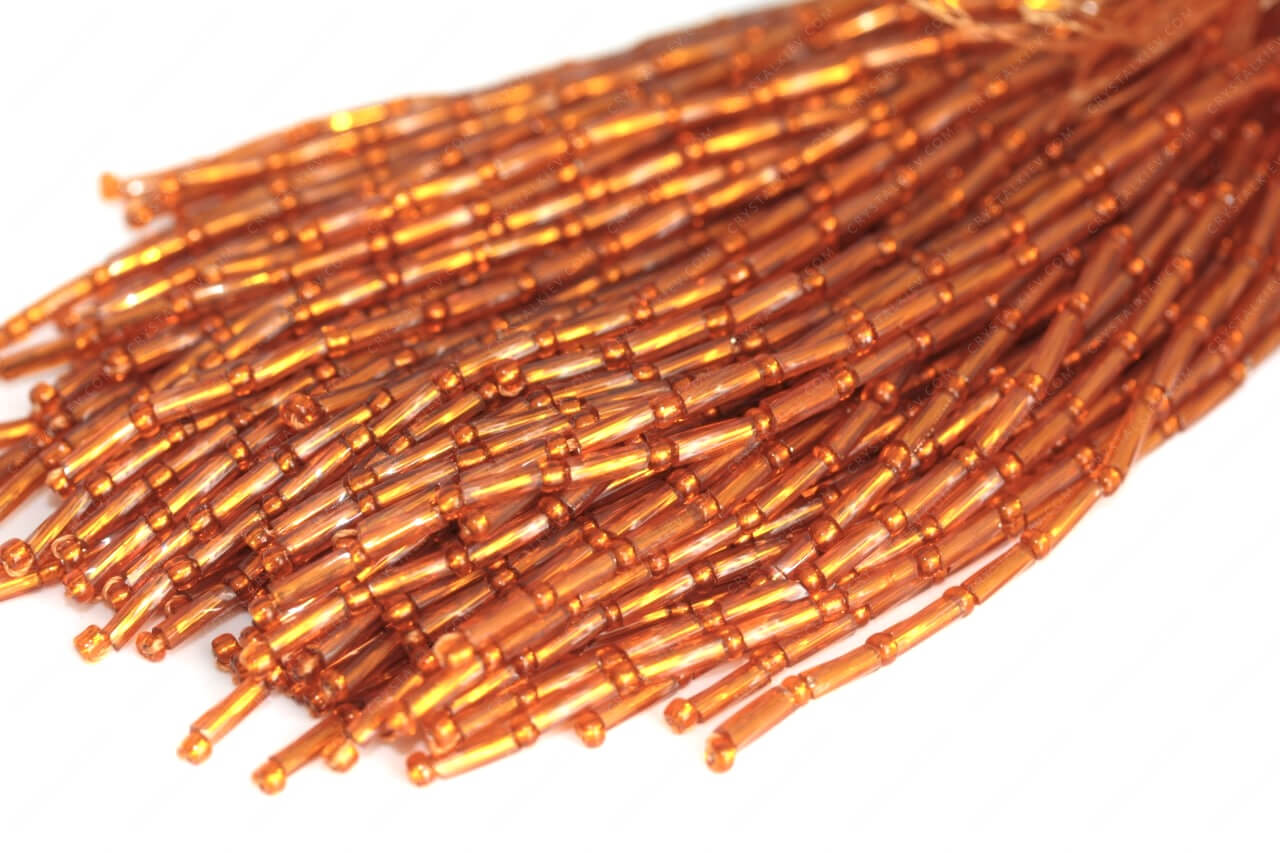 Стеклярус Orange кручений 6mm